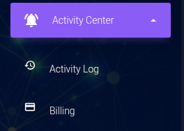 Expand Activity Center to access Activity Log and Billing.