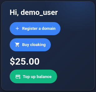 Quick actions on the mobile dashboard.