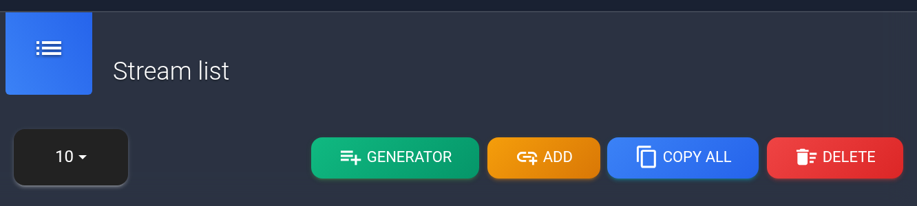 Stream list with Generator and Add buttons