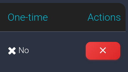 One-time: No, and the stream delete button